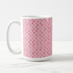puderrosa und korallenrote Polka-Punkte Kaffeetasse
