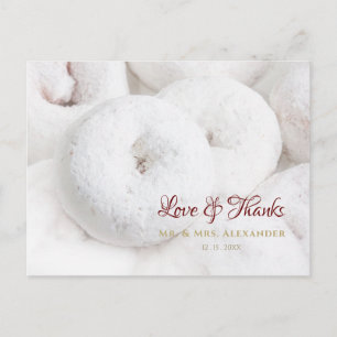 Puderzucker-Donut-Hochzeit Postkarte