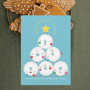 Puderzucker-Donuts-Weihnachtsbaum Feiertagskarte