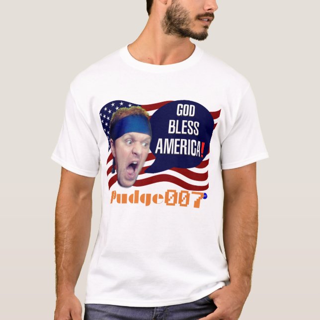 Pudge007 "Gott segne Amerika!" T - Shirt (Männer) (Vorderseite)