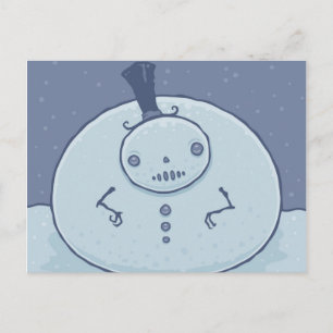 Pudgy Snowman Postcard Postkarte