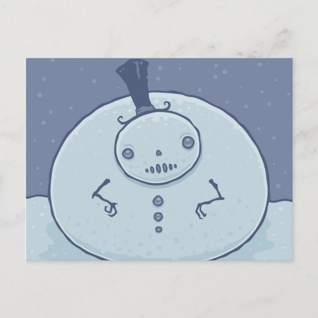 Pudgy Snowman Postcard Postkarte (Vorderseite)