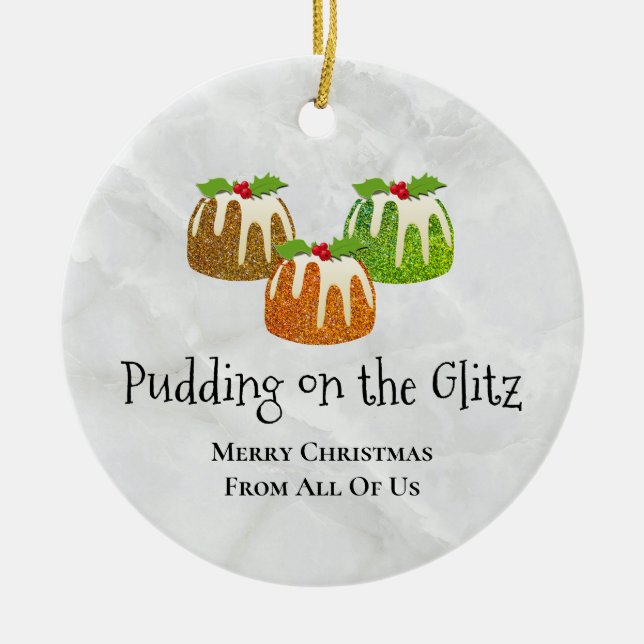 PUDING AUF DER GLITZ-Neuheit | Weihnachten Keramik Ornament (Vorne)