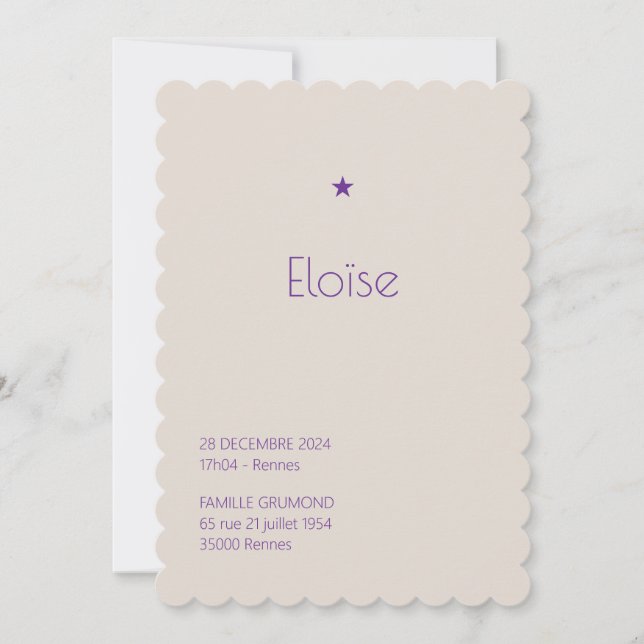 Pudré - Heloise Einladung (Vorderseite)