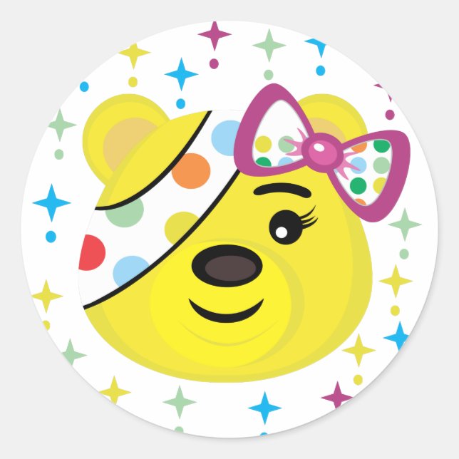 Pudsey Runder Aufkleber (Vorderseite)