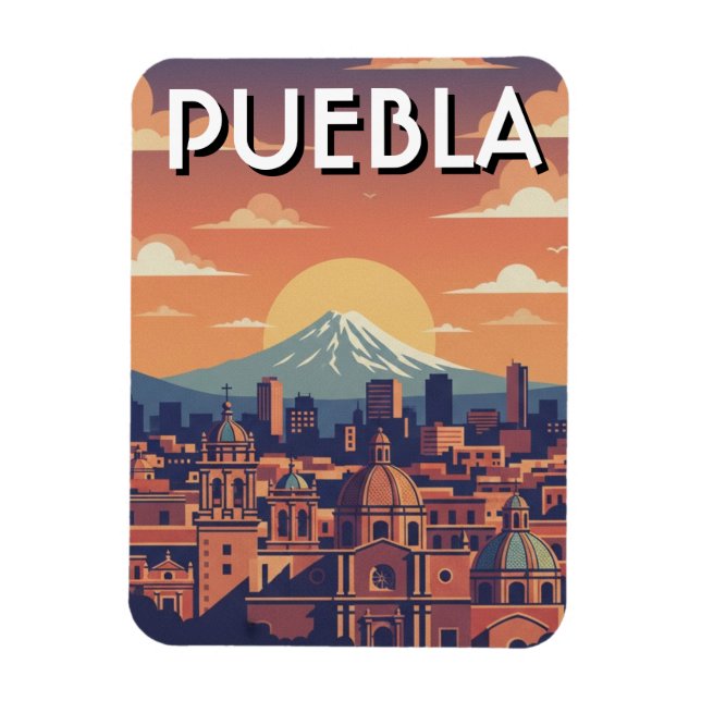 Puebla Mexico Reise Magnet (Vertikal)