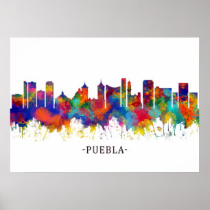 Puebla Mexico Skyline Poster