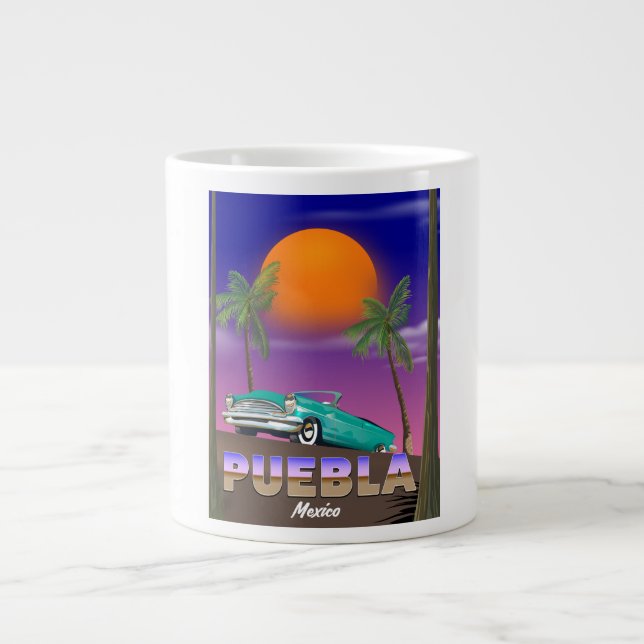Puebla Mexiko, Ferienplakat Jumbo-Tasse (Vorderseite)
