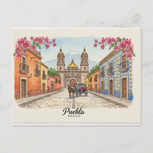Puebla Mexiko, Postkarte (Vorderseite)