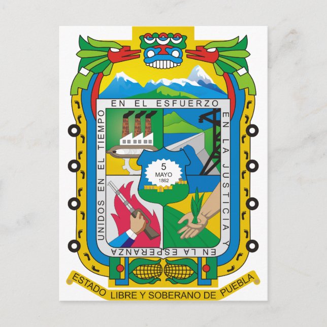 Puebla, Mexiko Postkarte (Vorderseite)