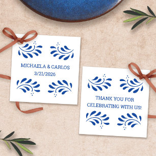 Puebla Style Blue Mexico Gastgeschenk Hochzeit Tag Geschenkanhänger