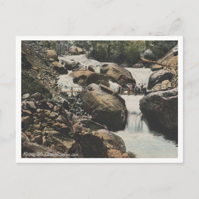 Pueblo CO, Harmon Falls, Eldorado Springs 1909 Postkarte (Vorderseite)