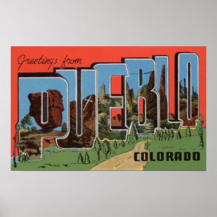 Pueblo, Colorado - große Buchstabe-Szenen Poster