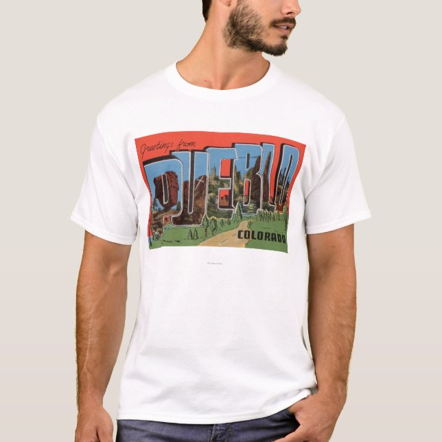 Pueblo, Colorado - große Buchstabe-Szenen T-Shirt (Vorderseite)