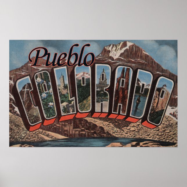 Pueblo, Colorado - Große Buchstabenszenen Poster (Vorne)
