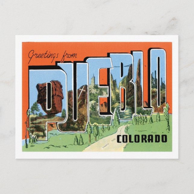Pueblo Colorado Reisen Amerika Stadt Postkarte (Vorderseite)