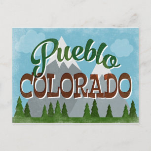 Pueblo Colorado Snowy Mountains Postkarte