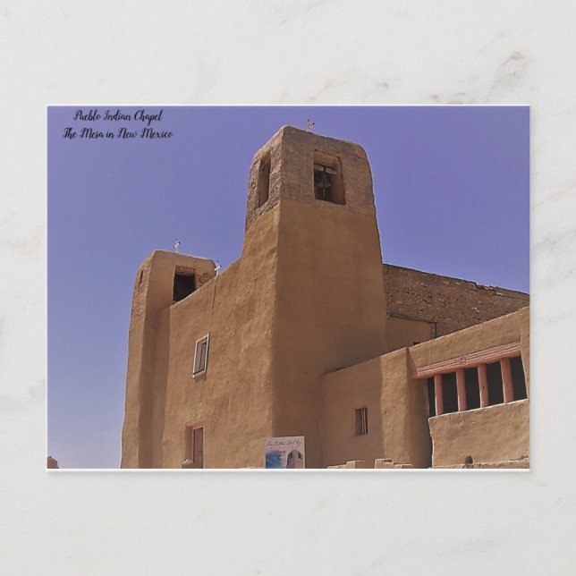 Pueblo Indian Village Kapelle Postkarte (Vorderseite)
