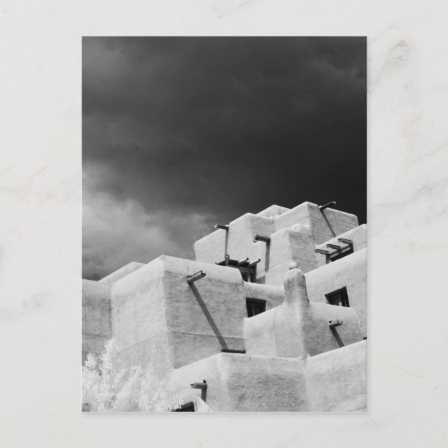 Pueblo style adobe Inn at Loretto, Santa Fe, New 2 Postkarte (Vorderseite)