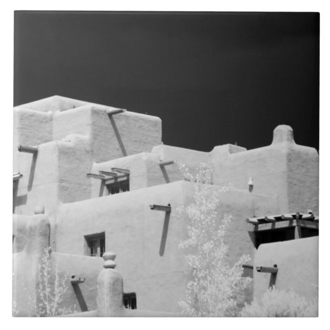 Pueblo style adobe Inn at Loretto, Santa Fe, New Fliese (Vorderseite)