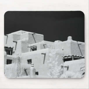 Pueblo style adobe Inn at Loretto, Santa Fe, New Mousepad