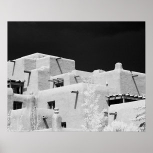 Pueblo style adobe Inn at Loretto, Santa Fe, New Poster