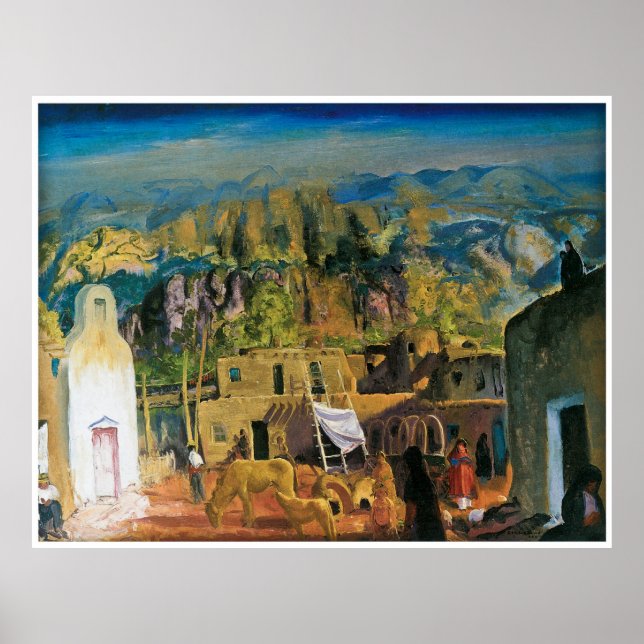 Pueblo, Tesuque, Nummer eins von George Bellows 19 Poster (Vorne)