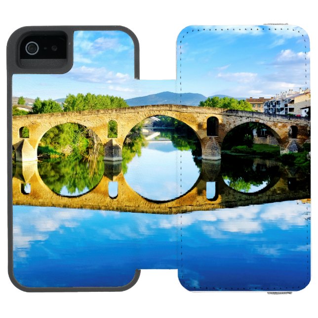 Puente La Reina Incipio iPhone Geldbeutel-Hülle (Folio Geöffnet)