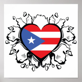 Puero Rico Flag Boricua Niedlich einfaches Poster