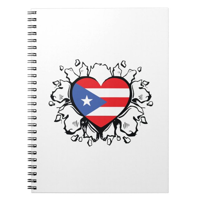 Puero Rico Flag Boricua Niedlich Simple Notizblock (Vorderseite)