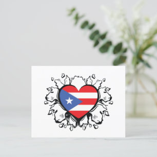 Puero Rico Flag Boricua Niedlich Simple Postkarte