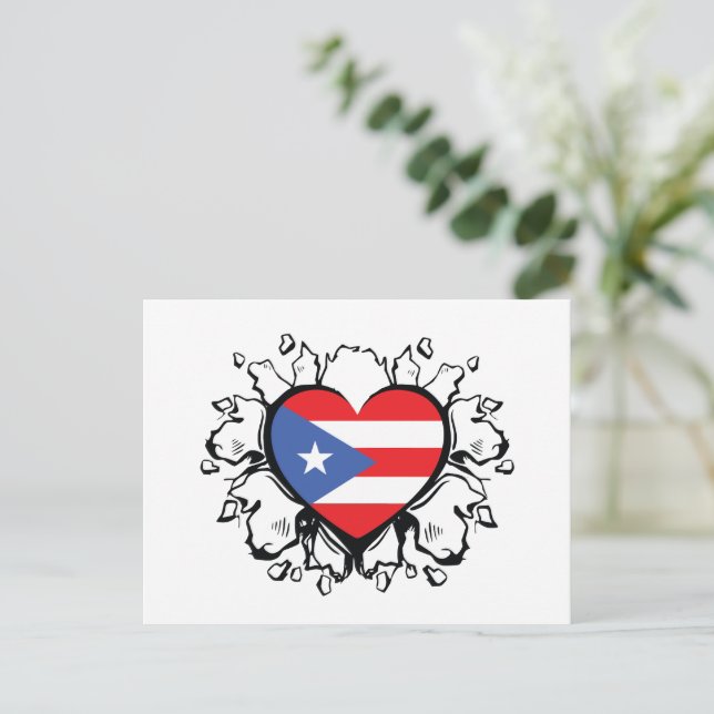 Puero Rico Flag Boricua Niedlich Simple Postkarte (Stehend Vorderseite)