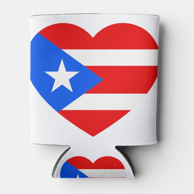 Puert Rico Flag Puerto Rico Liebe Herzstück Dosenkühler (Vorderseite)