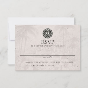 Puerta Vallarta Passport Wedding RSVP Card Karte