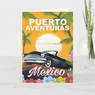 Puerto Aventuras Mexiko Reiseplakat Feiertagskarte