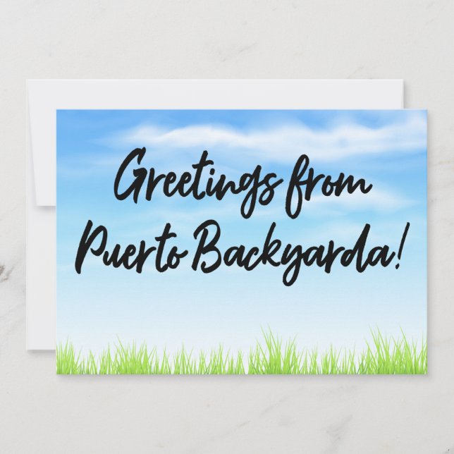 Puerto Backyarda billiger Urlaub Karte (Vorderseite)