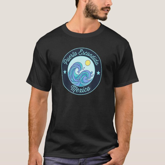 Puerto Escondido Mexico Souvenir Nautical Surfer G T-Shirt (Vorderseite)