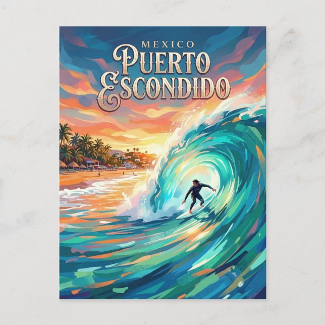 Puerto Escondido Mexiko Postkarte (Vorderseite)