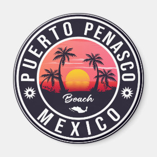Puerto Peñasco Mexico Strand Navy Retro Sonnenunte Magnet