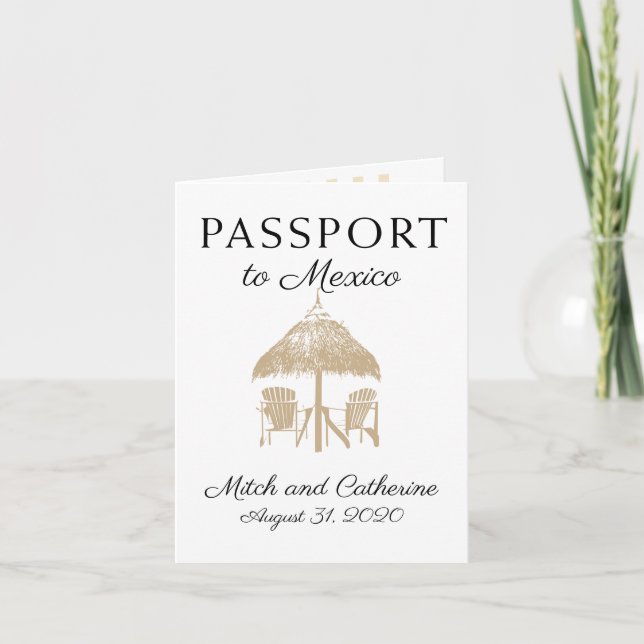 Puerto Penasco Mexiko TAN Pass-Hochzeit Einladung (Vorderseite)