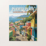 Puerto Plata Dominican Republic Travel Art Vintage Puzzle<br><div class="desc">Puerto Plata retro vector travel design. Puerto Plata,  officially known as San Felipe de Puerto Plata,  is a major coastal city in the Dominican Republic,  and capital of the province of Puerto Plata.</div>