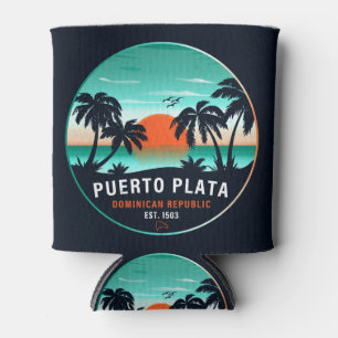 Puerto Plata Dominican Retro Sunset Souvenir 60er Dosenkühler
