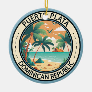 Puerto Plata Dominikanische Republik Hut Abzeichen Keramik Ornament