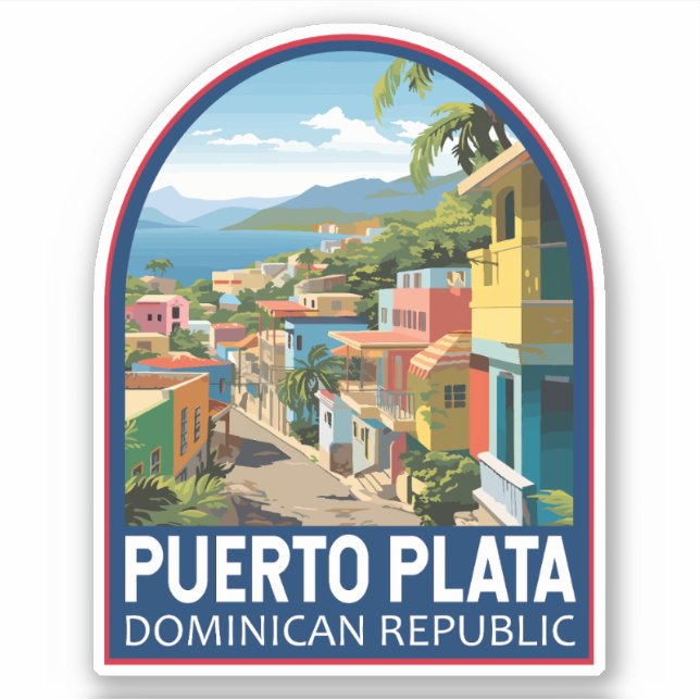 Puerto Plata Dominikanische Republik Kunst, Dichtu Aufkleber (Vorderseite)