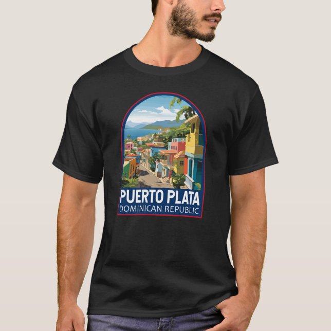 Puerto Plata Dominikanische Republik Kunst, Dichtu T-Shirt (Vorderseite)