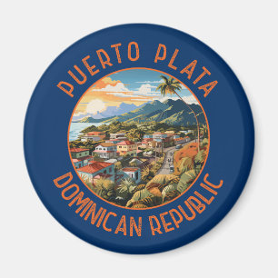 Puerto Plata Dominikanische Republik Sunset Retro Magnet