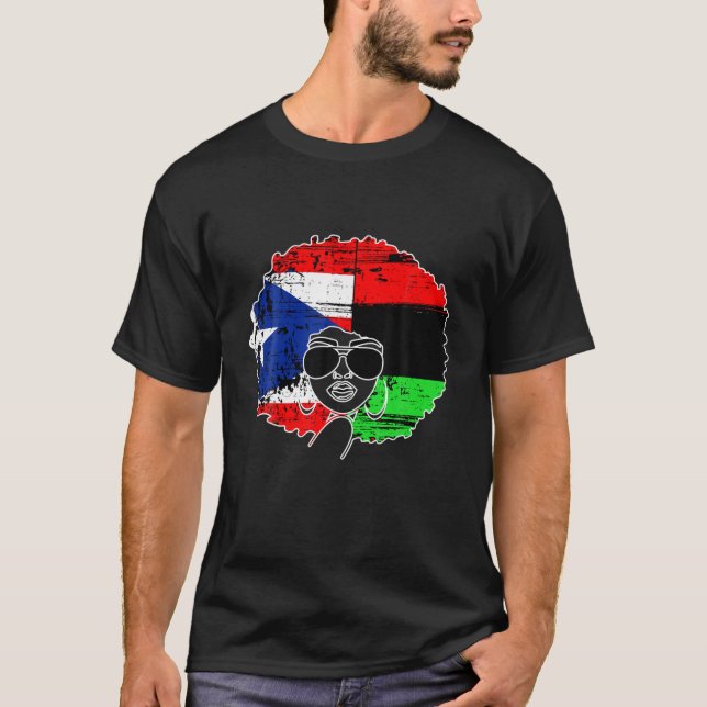 PUERTO RICAN AFRO LATINA, Flagge Boricua Puerto Ri T-Shirt (Vorderseite)
