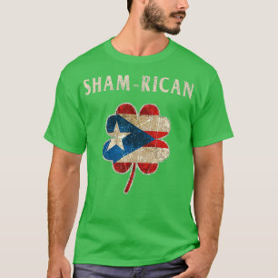 Puerto Rican Boricua Irish Kleeblatt Flag St Day T-Shirt