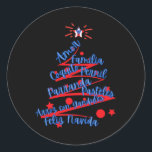 Puerto Rican Christmas Feliz Navidad Runder Aufkleber<br><div class="desc">Puerto Rican Christmas Feliz Navidad</div>