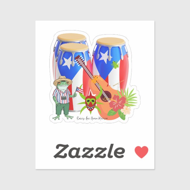 Puerto Rican Cultural - Custom-Cut Vinyl Sticker  (Blatt)